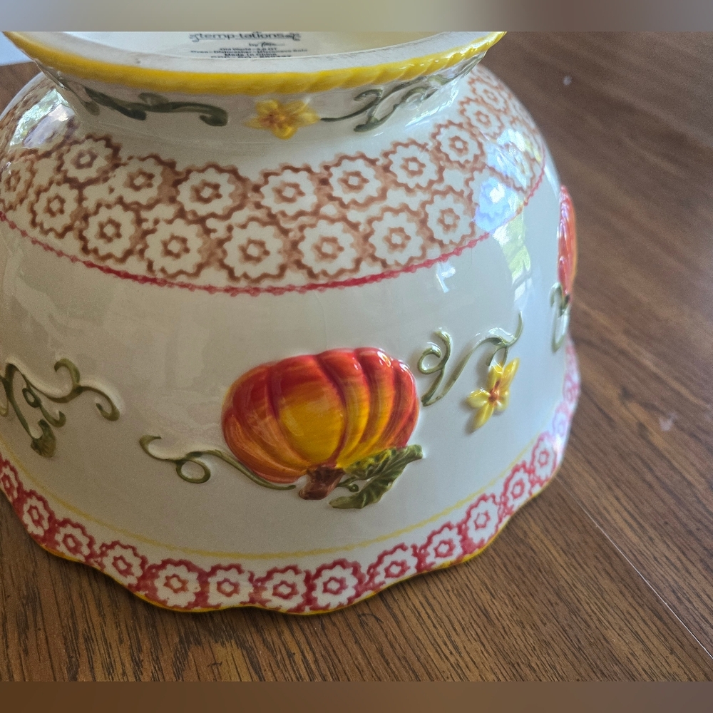 5 Piece Temptations Fall Ceramic Serving Bowl Dish Set - Picture 11 of 16